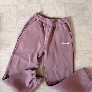 Comfrt Women's Mauve Pink Sweatpants with Elastic Waist